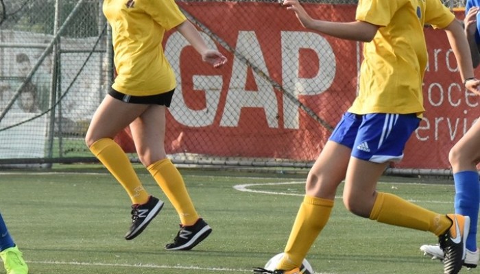 U15 Girls Football team in action