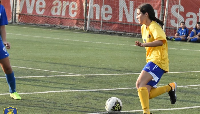 U15 Girls Football team in action