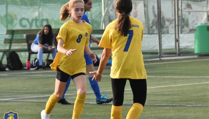 U15 Girls Football team in action