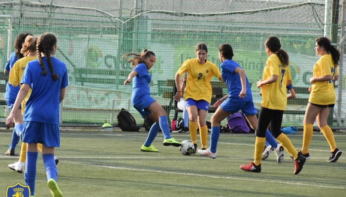 U15 Girls Football team in action