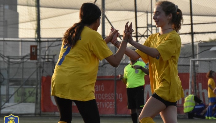 U15 Girls Football team in action