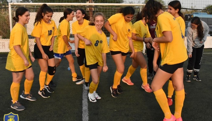 U15 Girls Football team in action